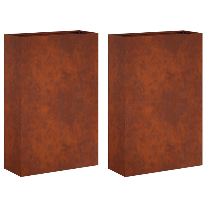 Vază pentru Grădină 2 buc. Ruginit 50 x 20 x 75 cm WALTI
