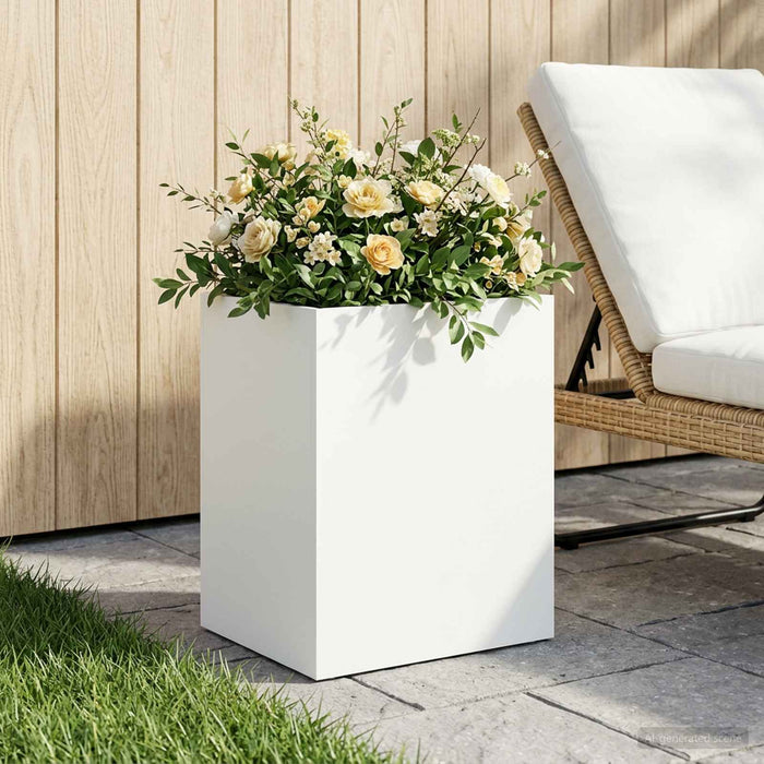 Vază pentru Grădină Alb 40 x 30 x 40 cm Oțel laminat la rece WALTI