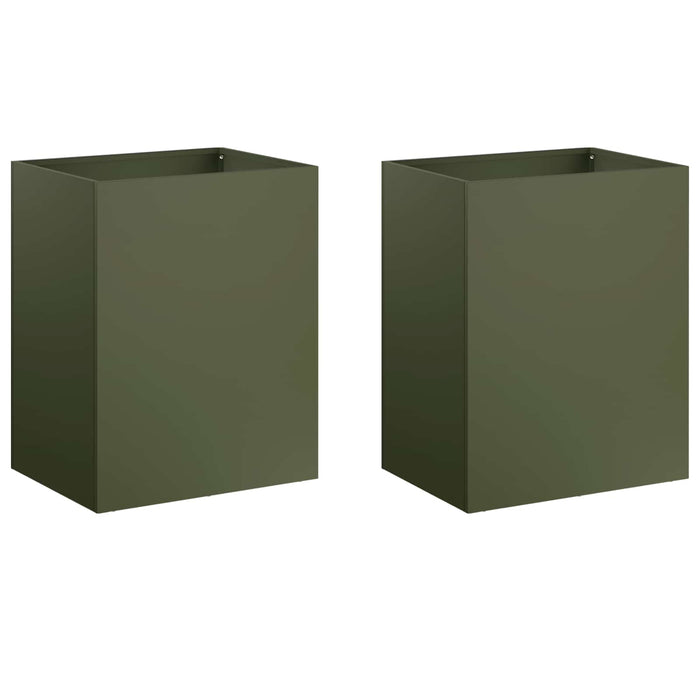 Vază pentru Grădină 2 buc. Verde măsliniu 40 x 30 x 50 cm WALTI