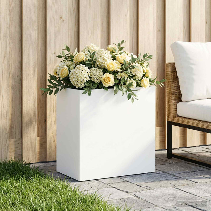 Vază pentru Grădină Alb 50 x 30 x 40 cm Oțel laminat la rece - WALTI WALTI