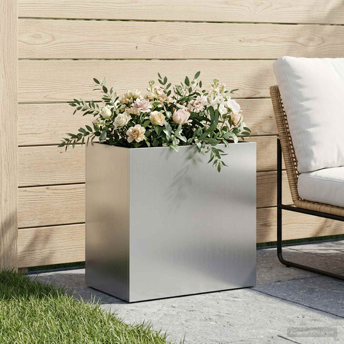 Vază pentru Grădină Argintiu 50 x 30 x 40 cm Oțel Galvanizat WALTI