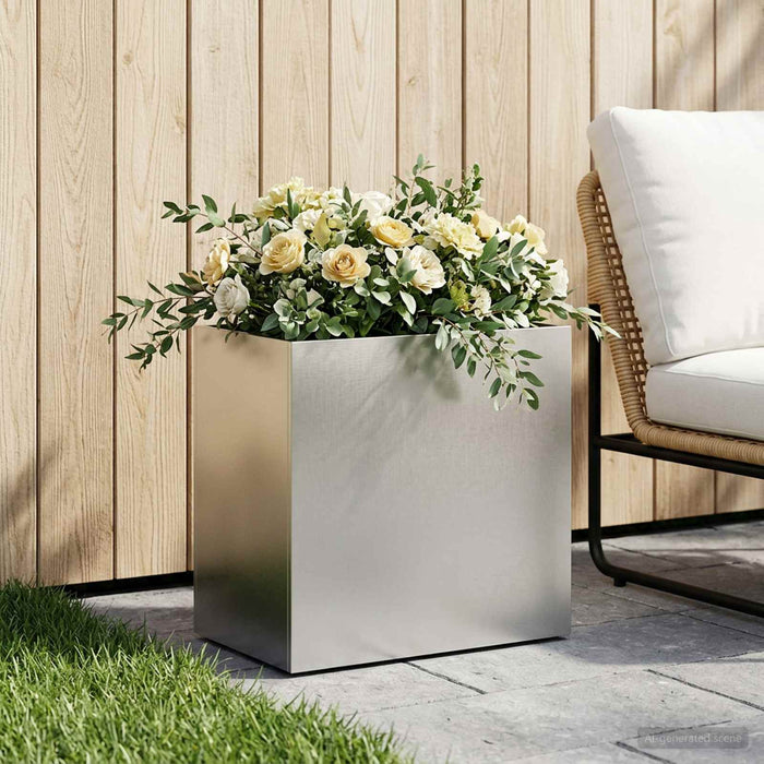 Vază pentru Grădină Argintiu 50 x 30 x 50 cm Oţel inoxidabil WALTI