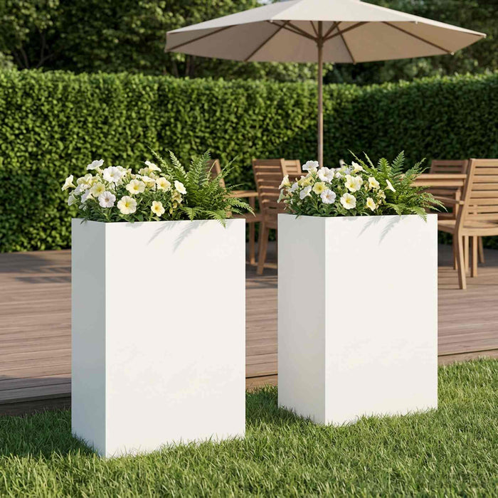 Vază pentru Grădină 2 buc. Alb 50 x 30 x 75 cm WALTI