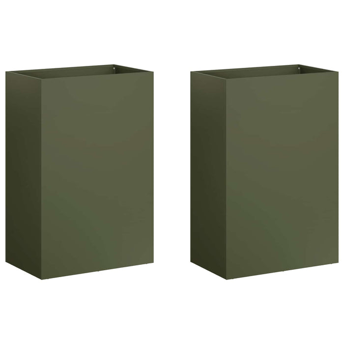 Vază pentru Grădină 2 buc. Verde măsliniu 50 x 30 x 75 cm WALTI