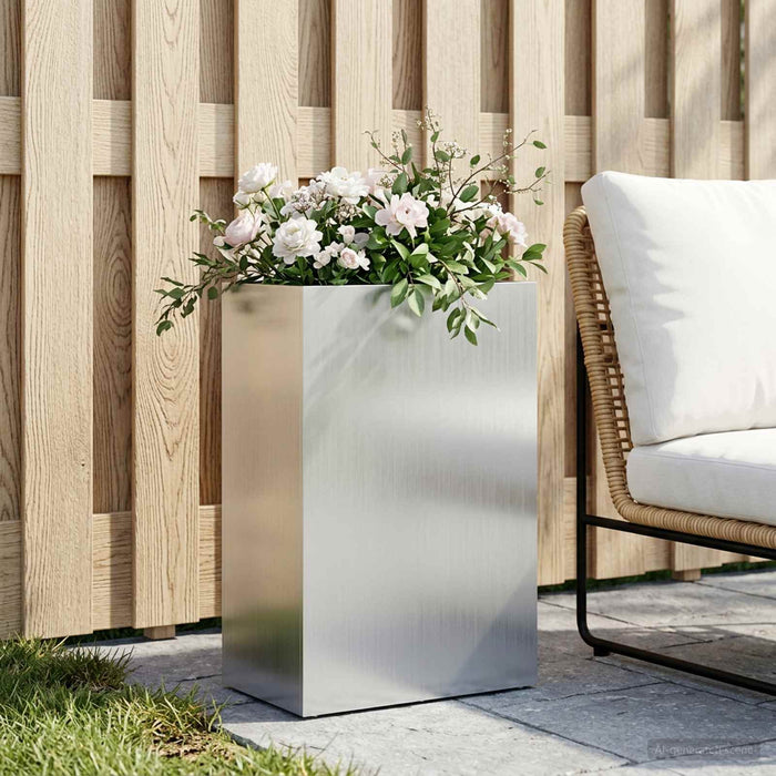 Vază pentru Grădină Argintiu 50 x 30 x 75 cm Oțel Galvanizat WALTI