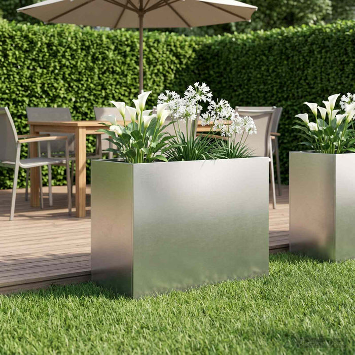 Vază pentru Grădină Argintiu 60 x 30 x 50 cm Oţel inoxidabil WALTI