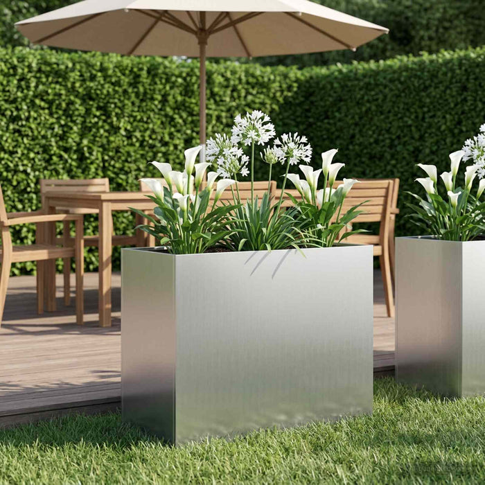 Vază pentru Grădină Argintiu 60 x 30 x 50 cm Oțel Galvanizat WALTI