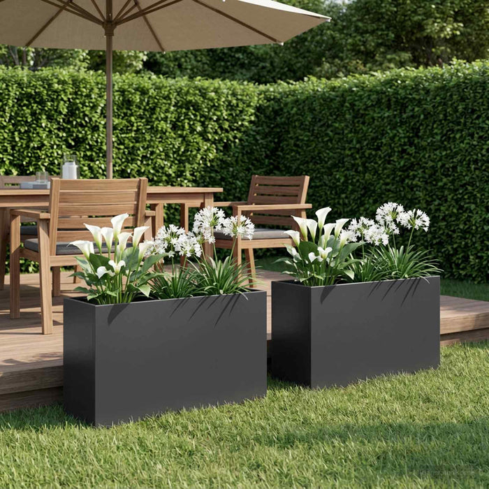 Vază pentru Grădină 2 buc. Negru 80 x 30 x 40 cm - WALTI WALTI