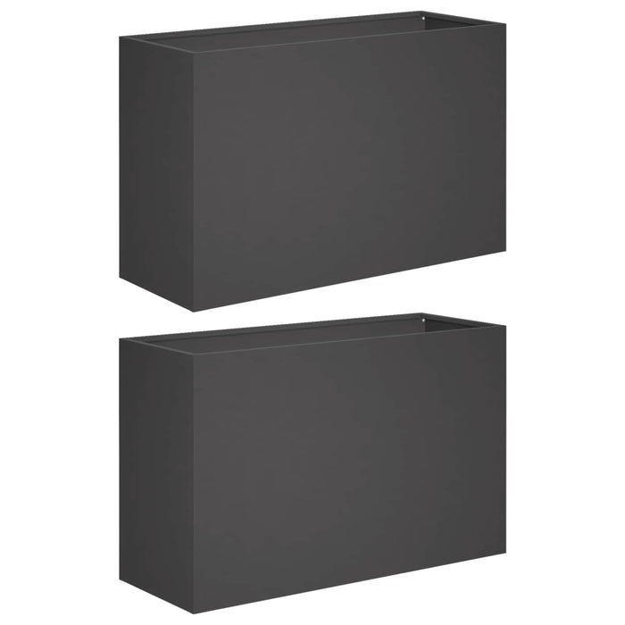 Vază pentru Grădină 2 buc. Negru 80 x 30 x 40 cm - WALTI WALTI