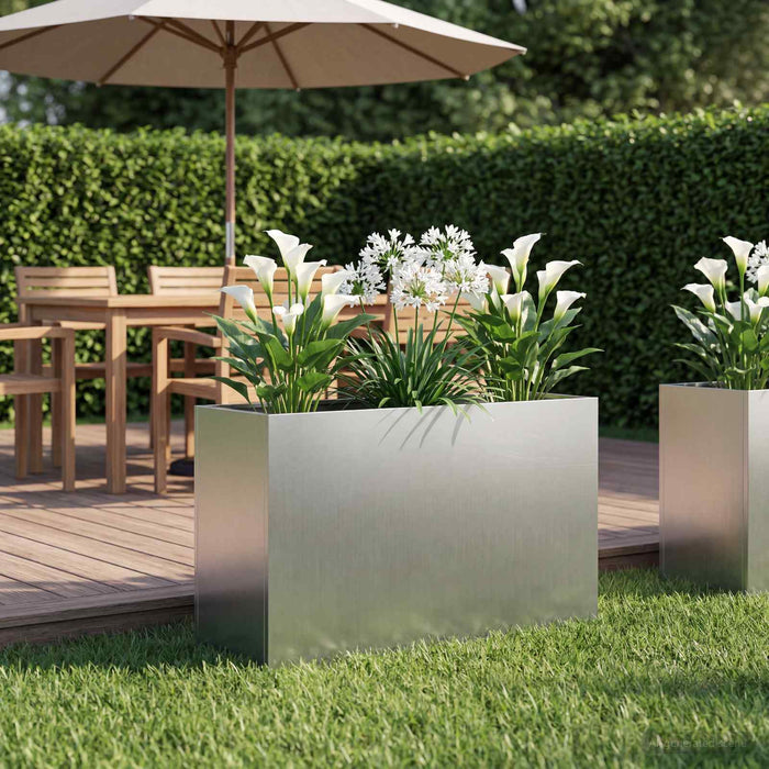 Vază pentru Grădină Argintiu 80 x 30 x 40 cm Oțel Galvanizat WALTI