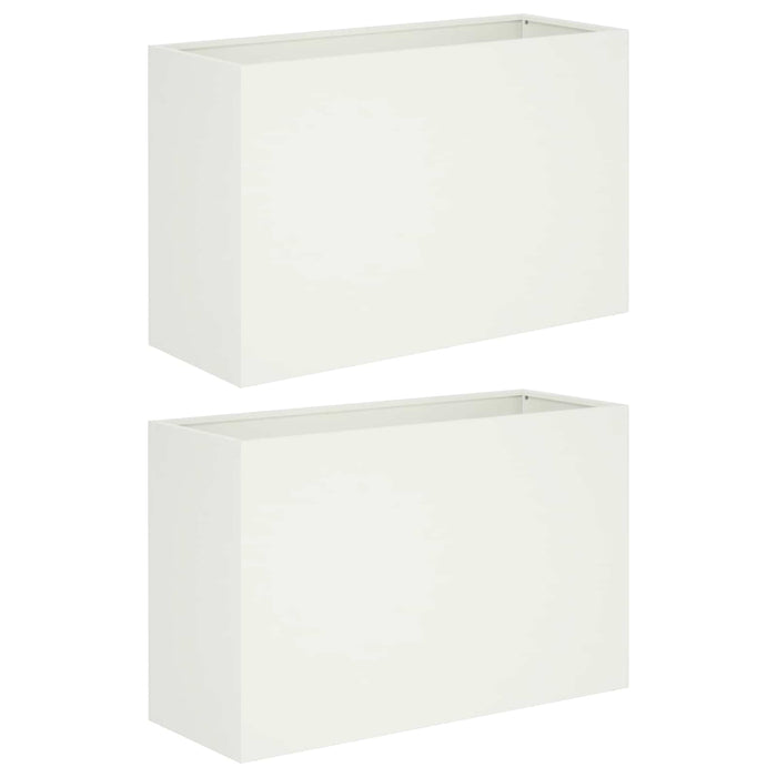Vază pentru Grădină 2 buc. Alb 80 x 30 x 50 cm WALTI