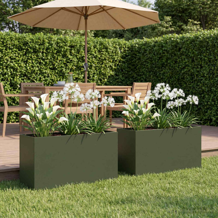 Vază pentru Grădină 2 buc. Verde măsliniu 80 x 30 x 50 cm - WALTI WALTI