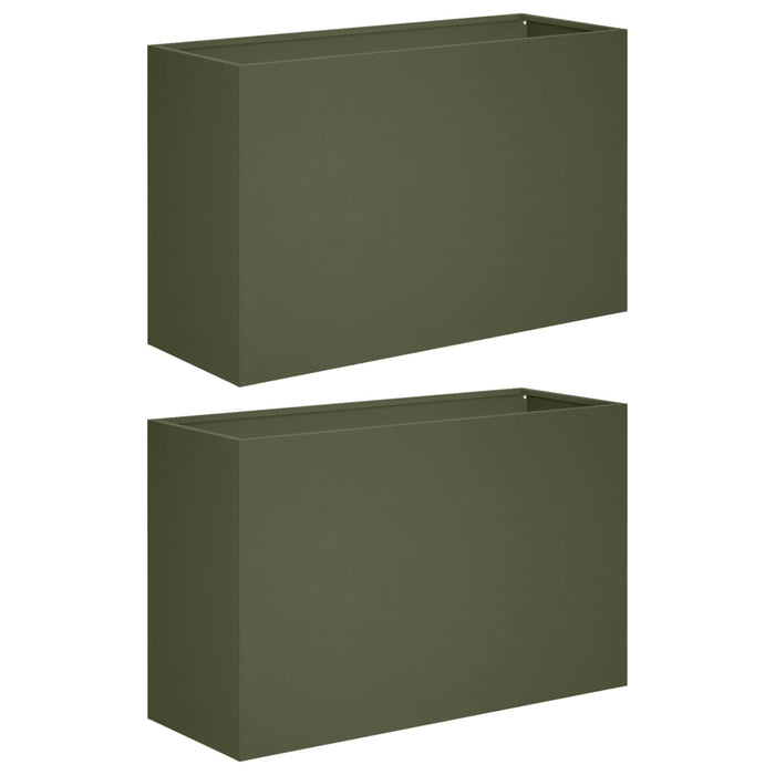 Vază pentru Grădină 2 buc. Verde măsliniu 80 x 30 x 50 cm - WALTI WALTI