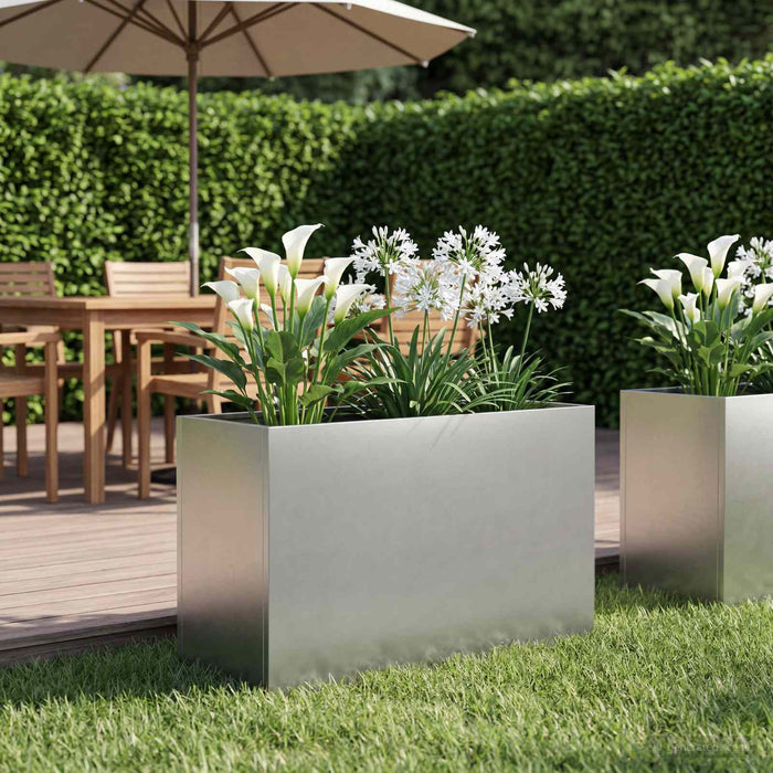 Vază pentru Grădină Argintiu 80 x 30 x 50 cm Oţel inoxidabil - WALTI WALTI