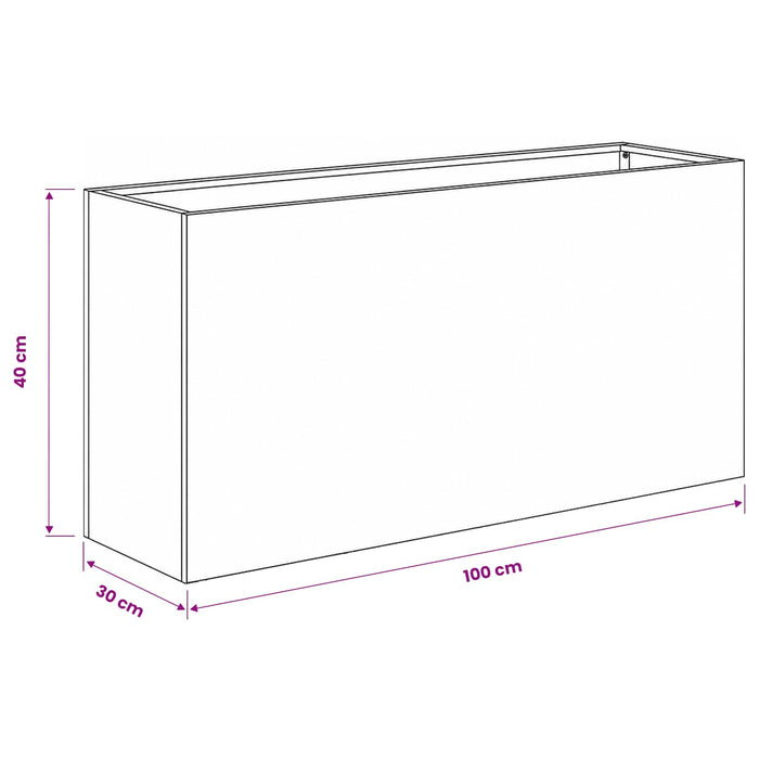 Vază pentru Grădină Negru 100 x 30 x 40 cm Oțel laminat la rece WALTI