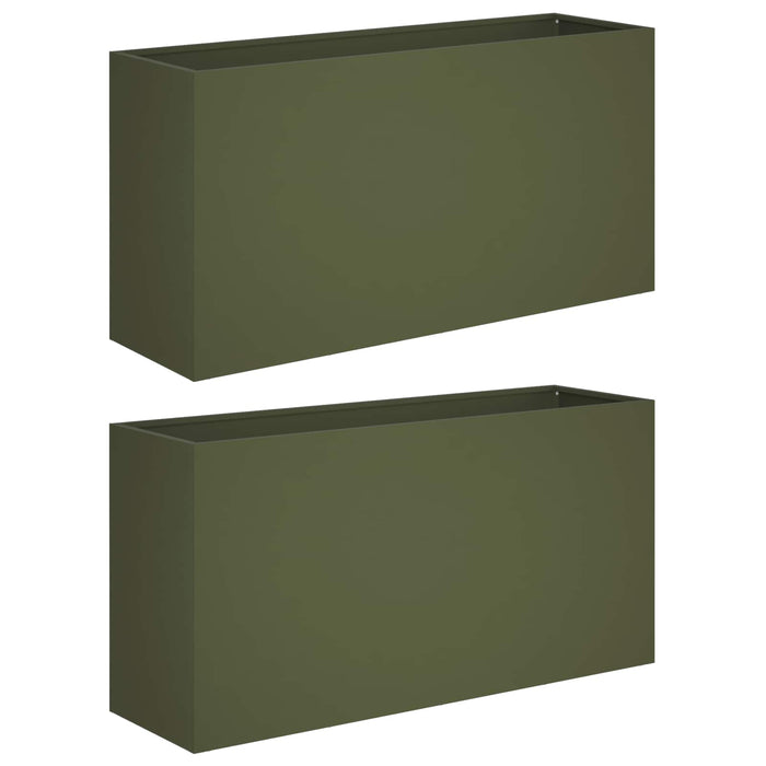 Vază pentru Grădină 2 buc. Verde măsliniu 100 x 30 x 40 cm WALTI