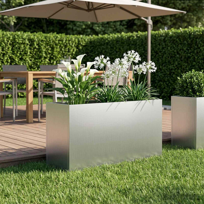 Vază pentru Grădină Argintiu 100 x 30 x 40 cm Oțel Galvanizat WALTI