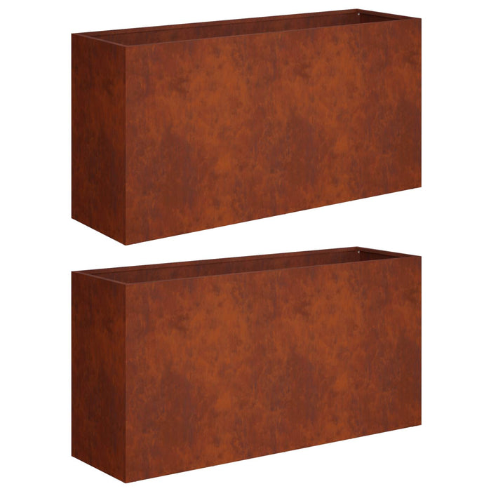 Vază pentru Grădină 2 buc. Ruginit 100 x 30 x 40 cm WALTI