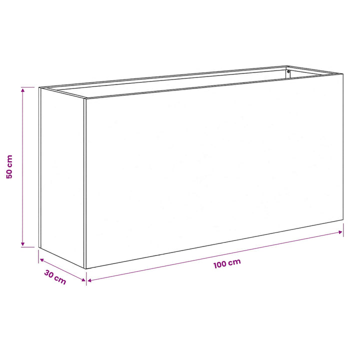Vază pentru Grădină Argintiu 100 x 30 x 50 cm Oțel Galvanizat WALTI