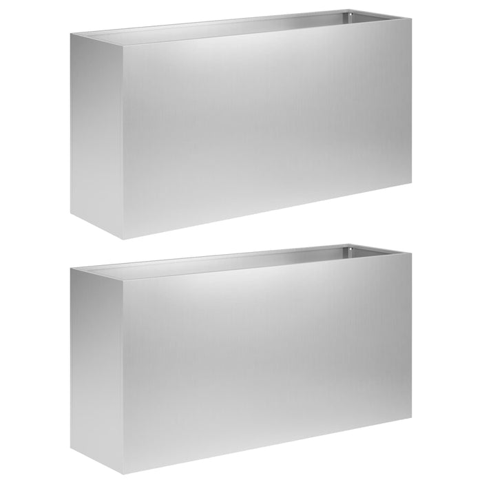 Vază pentru Grădină 2 buc. Argintiu 100 x 30 x 50 cm WALTI