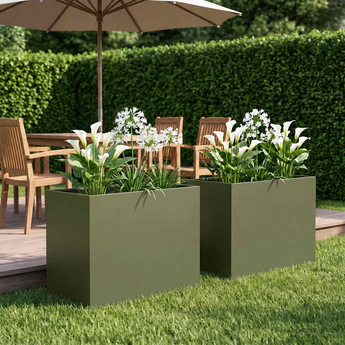 Vază pentru Grădină 2 buc. Verde măsliniu 50 x 40 x 50 cm WALTI