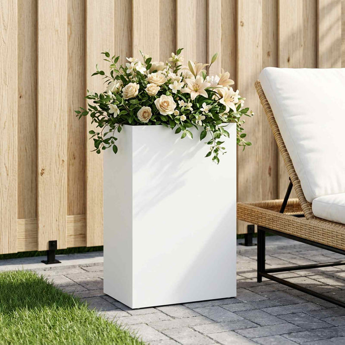 Vază pentru Grădină Alb 50 x 40 x 75 cm Oțel laminat la rece WALTI