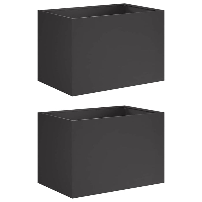 Vază pentru Grădină 2 buc. Negru 60 x 40 x 40 cm WALTI