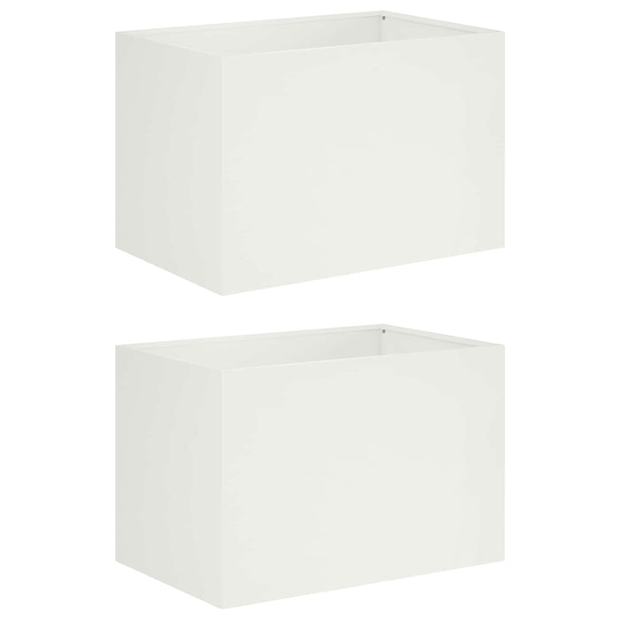 Vază pentru Grădină 2 buc. Alb 60 x 40 x 40 cm - WALTI WALTI