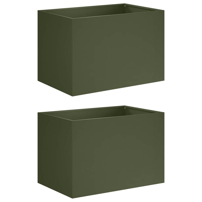 Vază pentru Grădină 2 buc. Verde măsliniu 60 x 40 x 40 cm WALTI