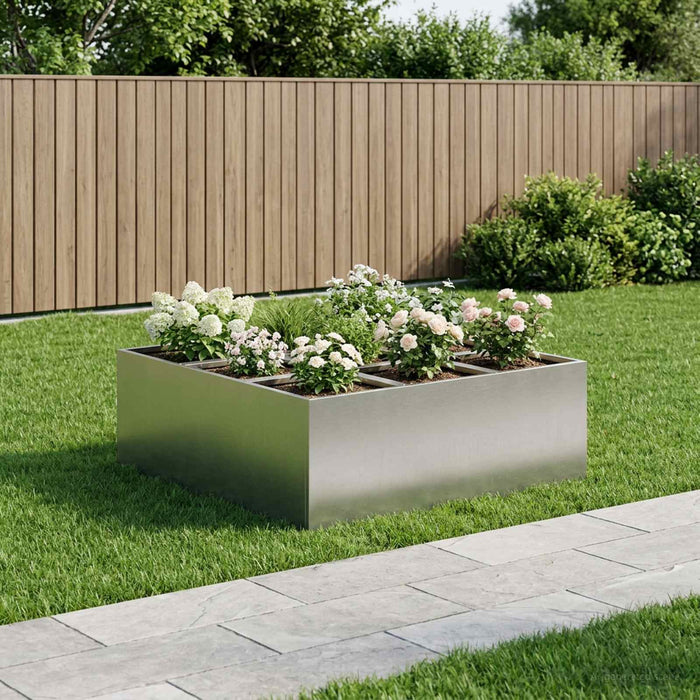 Vază pentru Grădină Argintiu 100 x 100 x 50 cm Oţel inoxidabil WALTI