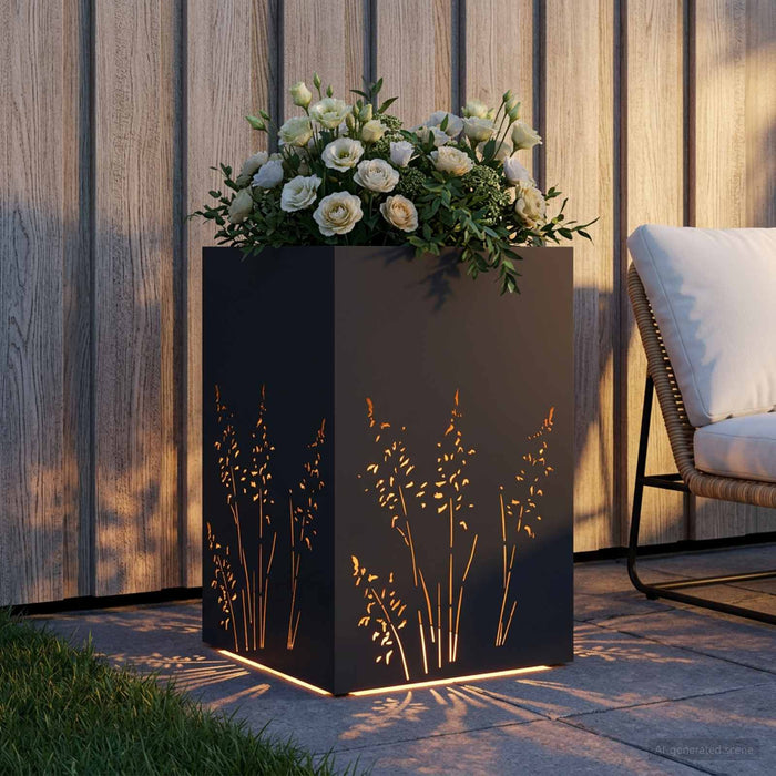 Vază pentru Grădină Negru 50 x 50 x 75 cm Oțel laminat la rece WALTI