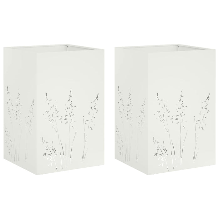 Vază pentru Grădină 2 buc. Alb 50 x 50 x 75 cm WALTI