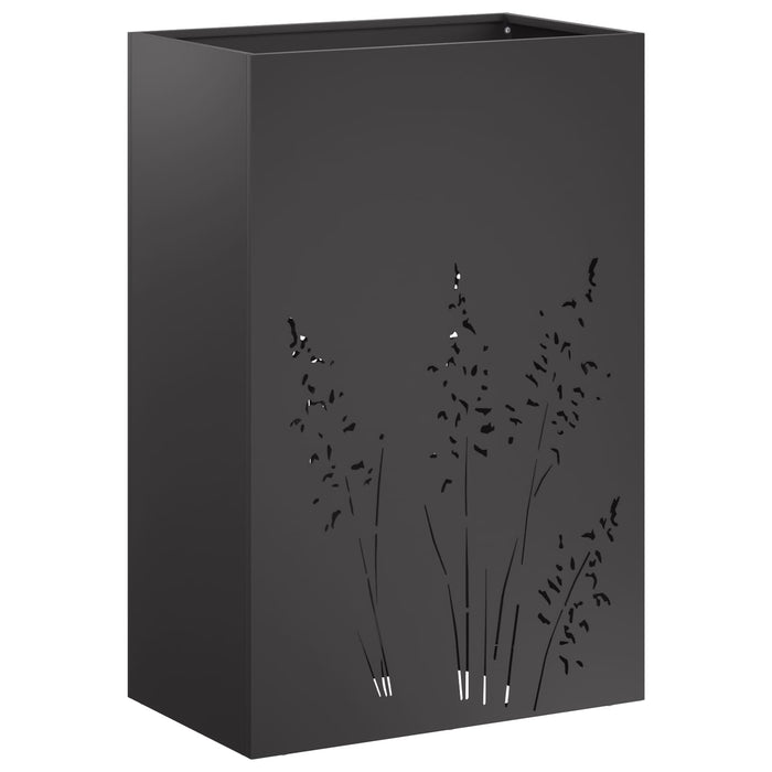 Vază pentru Grădină Negru 50 x 30 x 75 cm Oțel laminat la rece WALTI