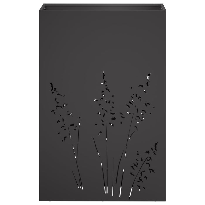 Vază pentru Grădină Negru 50 x 30 x 75 cm Oțel laminat la rece WALTI
