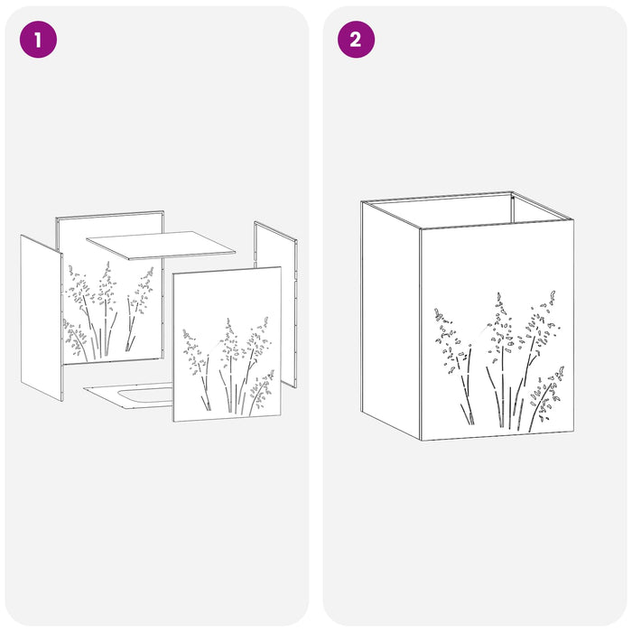 Vază pentru Grădină Alb 50 x 30 x 75 cm Oțel laminat la rece WALTI