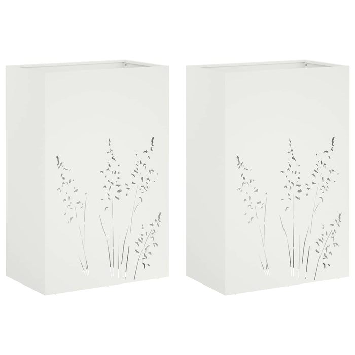 Vază pentru Grădină 2 buc. Alb 50 x 30 x 75 cm WALTI