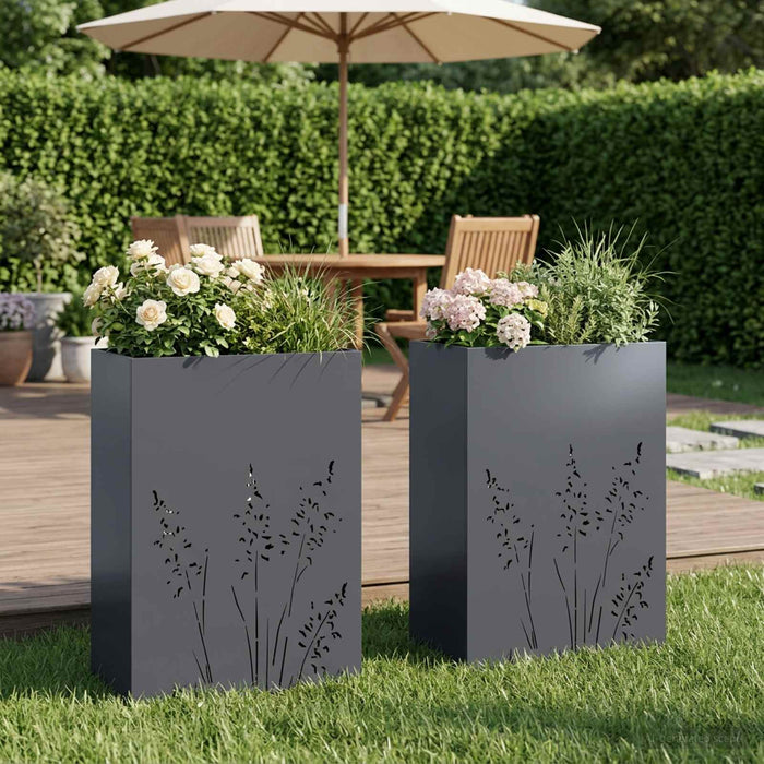 Vază pentru Grădină 2 buc. Antracit 50 x 30 x 75 cm WALTI