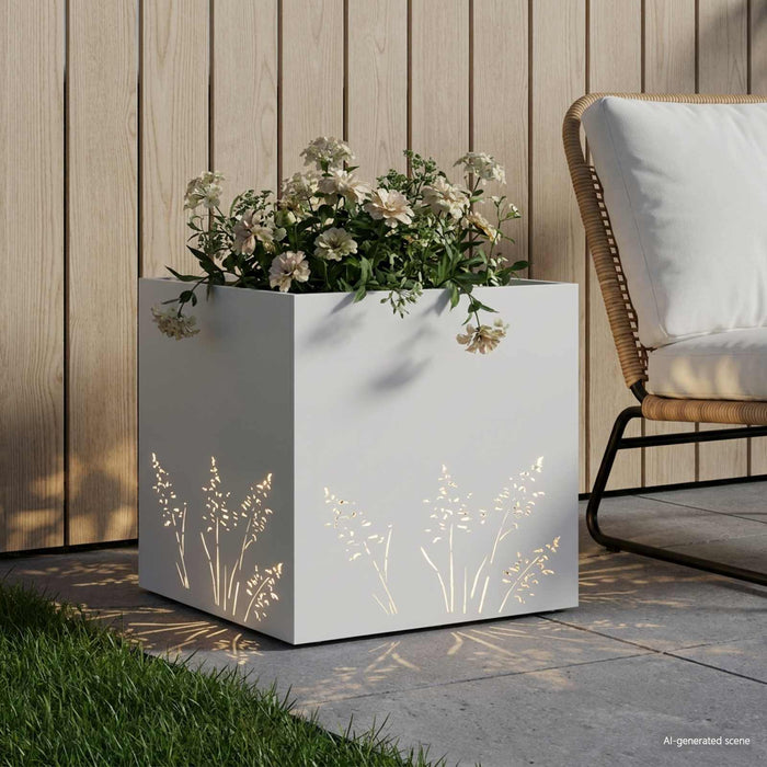 Vază pentru Grădină Alb 50 x 50 x 49 cm Oțel laminat la rece - WALTI WALTI