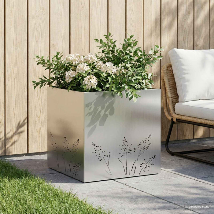 Vază pentru Grădină Argintiu 50 x 50 x 49 cm Oțel Galvanizat - WALTI WALTI