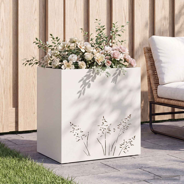 Vază pentru Grădină Alb 50 x 30 x 49 cm Oțel laminat la rece - WALTI WALTI