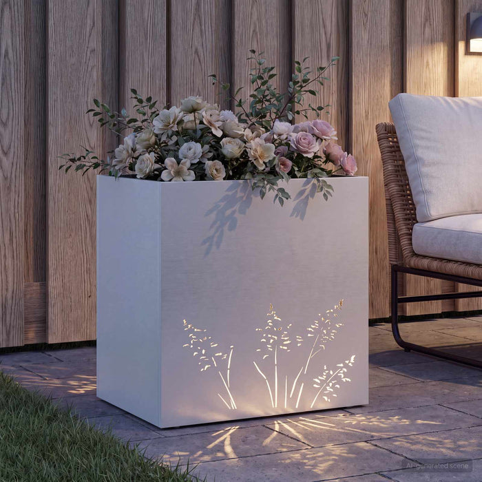 Vază pentru Grădină Alb 50 x 30 x 49 cm Oțel laminat la rece - WALTI WALTI
