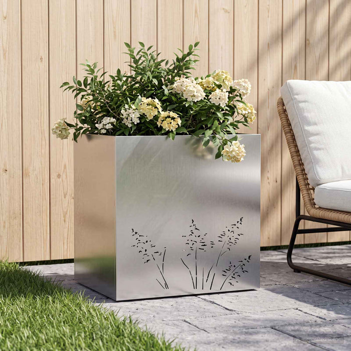 Vază pentru Grădină Argintiu 50 x 30 x 49 cm Oţel inoxidabil WALTI