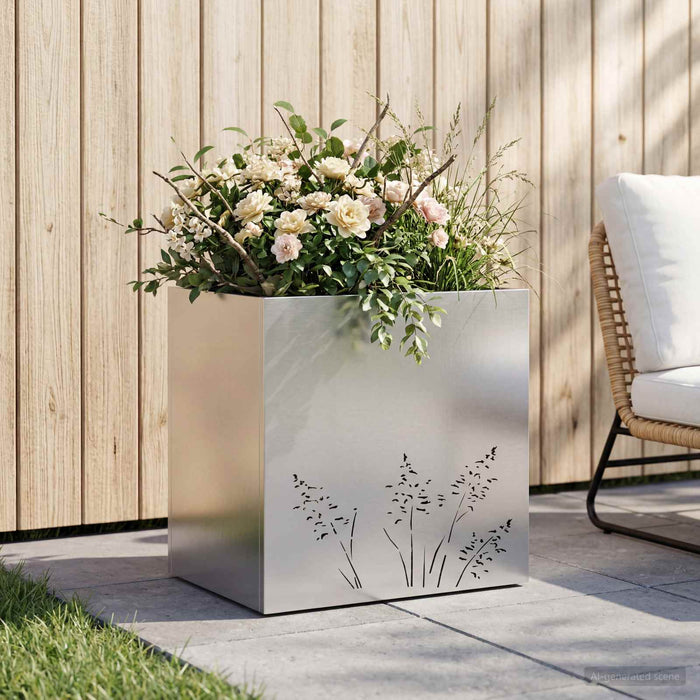 Vază pentru Grădină Argintiu 50 x 30 x 49 cm Oțel Galvanizat - WALTI WALTI