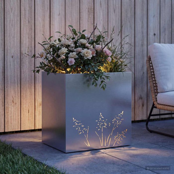 Vază pentru Grădină Argintiu 50 x 30 x 49 cm Oțel Galvanizat - WALTI WALTI
