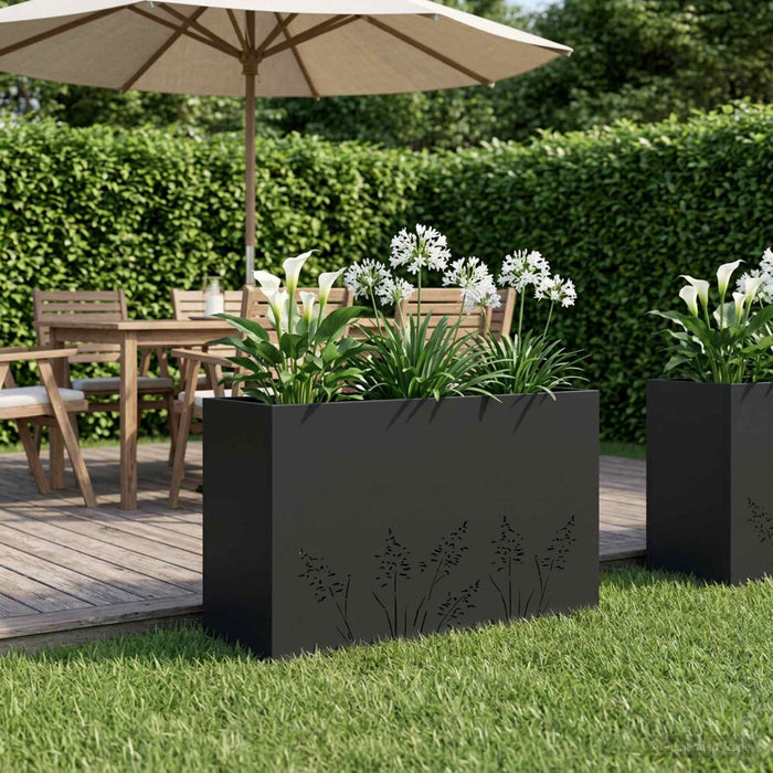 Vază pentru Grădină Negru 80 x 20 x 49 cm Oțel laminat la rece - WALTI WALTI