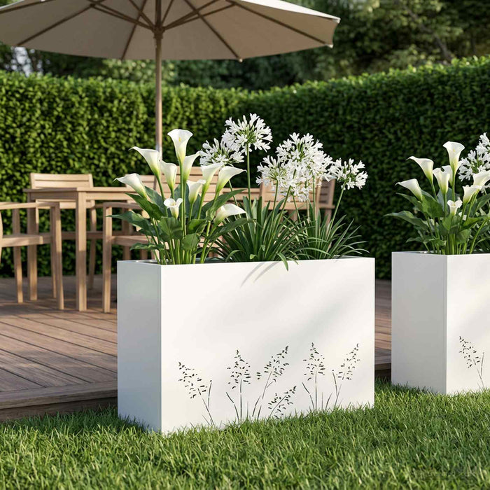 Vază pentru Grădină Alb 80 x 20 x 49 cm Oțel laminat la rece - WALTI WALTI