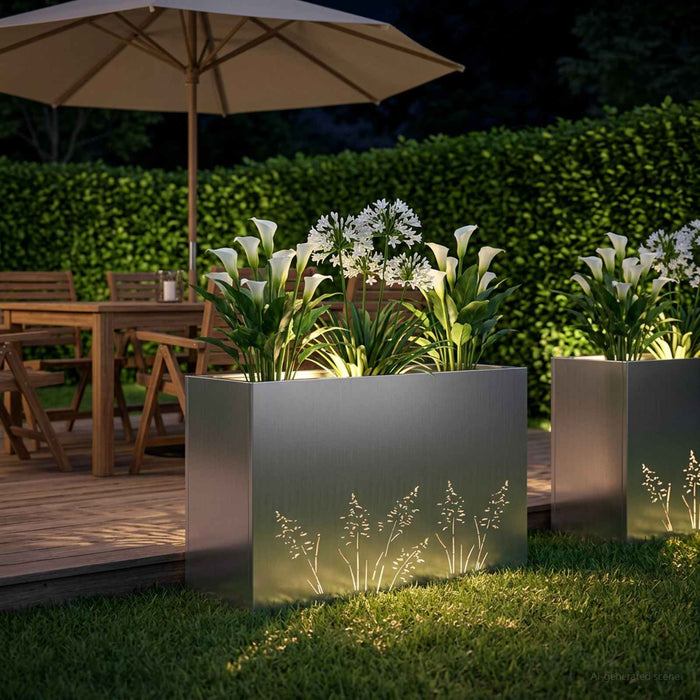 Vază pentru Grădină Argintiu 80 x 20 x 49 cm Oțel Galvanizat - WALTI WALTI