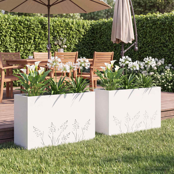 Vază pentru Grădină 2 buc. Alb 80 x 30 x 49 cm - WALTI WALTI