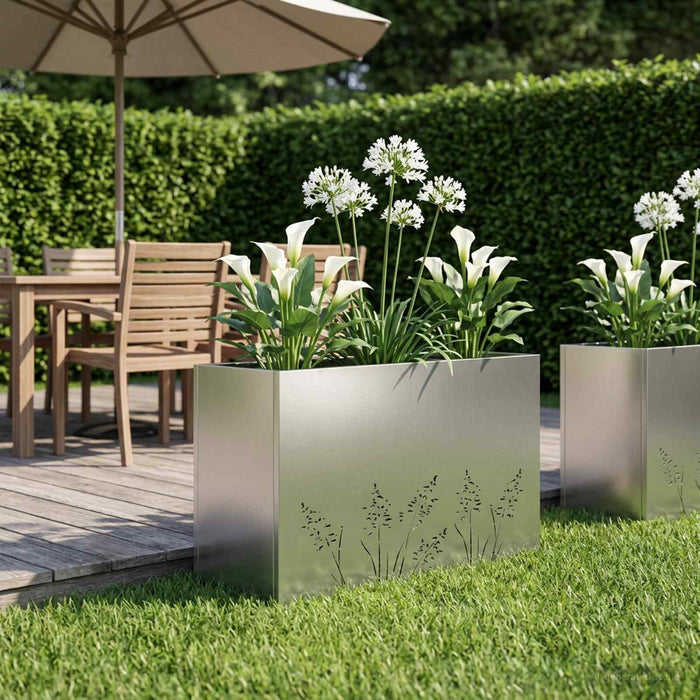 Vază pentru Grădină Argintiu 80 x 30 x 49 cm Oțel Galvanizat WALTI