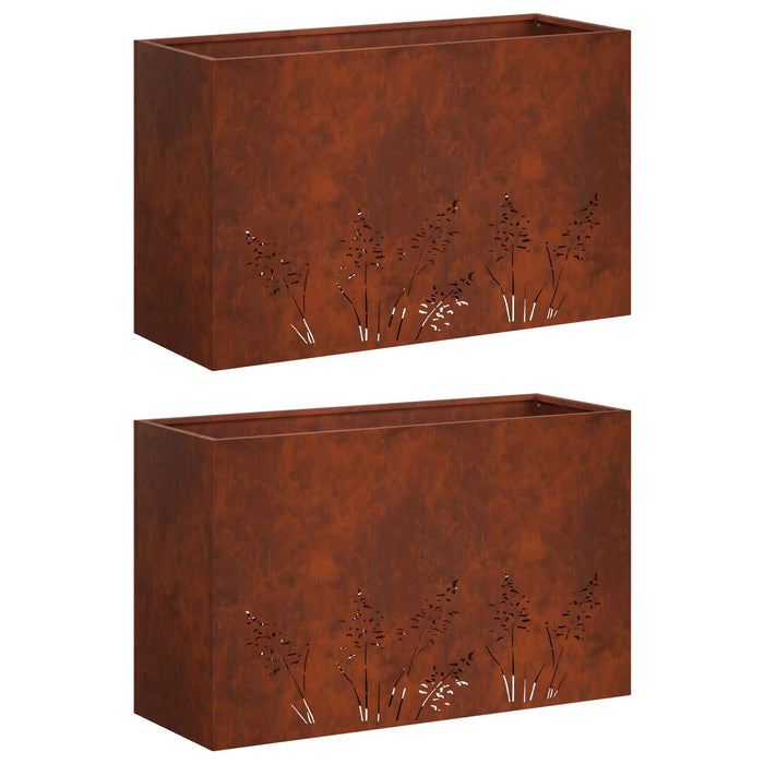 Vază pentru Grădină 2 buc. Ruginit 80 x 30 x 49 cm WALTI
